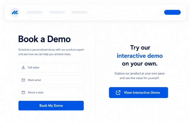 Book a Demo page